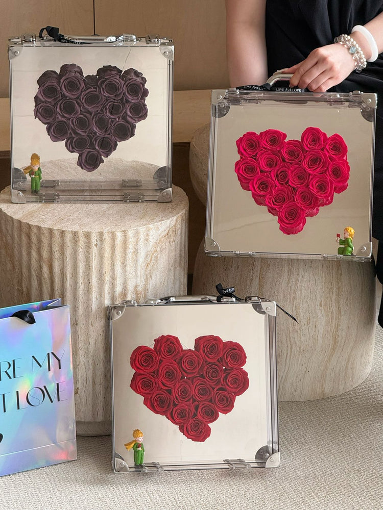 Handheld Mirror-Finish Heart Rose Box - The Little Prince Edition
