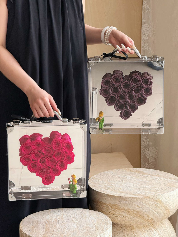 Handheld Mirror-Finish Heart Rose Box - The Little Prince Edition