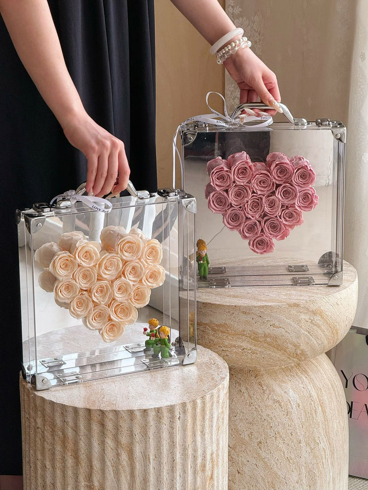 Handheld Mirror-Finish Heart Rose Box - The Little Prince Edition