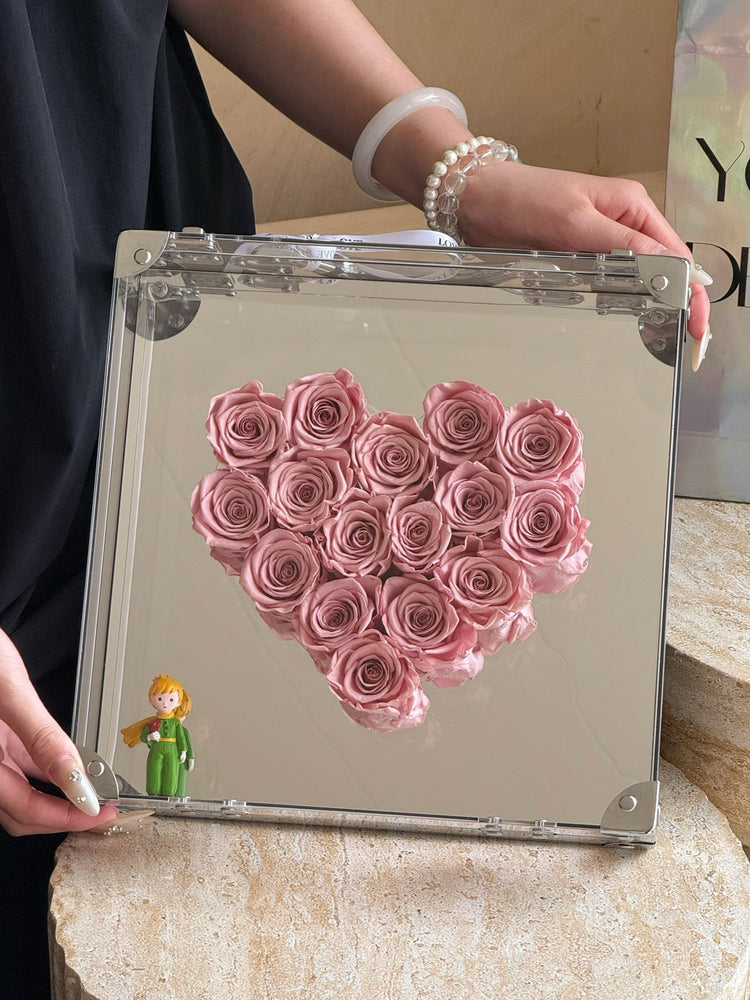 Handheld Mirror-Finish Heart Rose Box - The Little Prince Edition