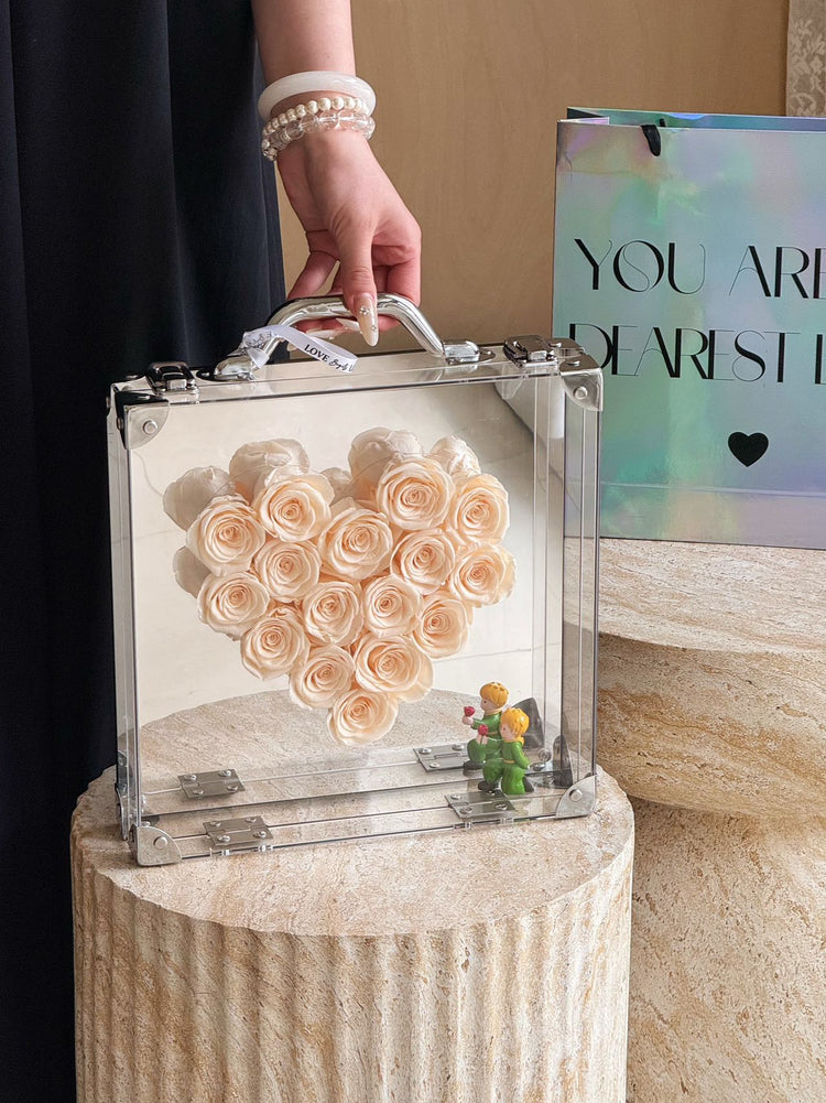 Handheld Mirror-Finish Heart Rose Box - The Little Prince Edition