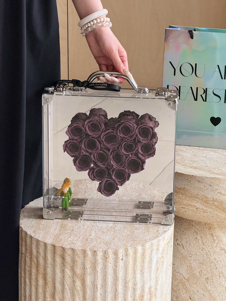 Handheld Mirror-Finish Heart Rose Box - The Little Prince Edition