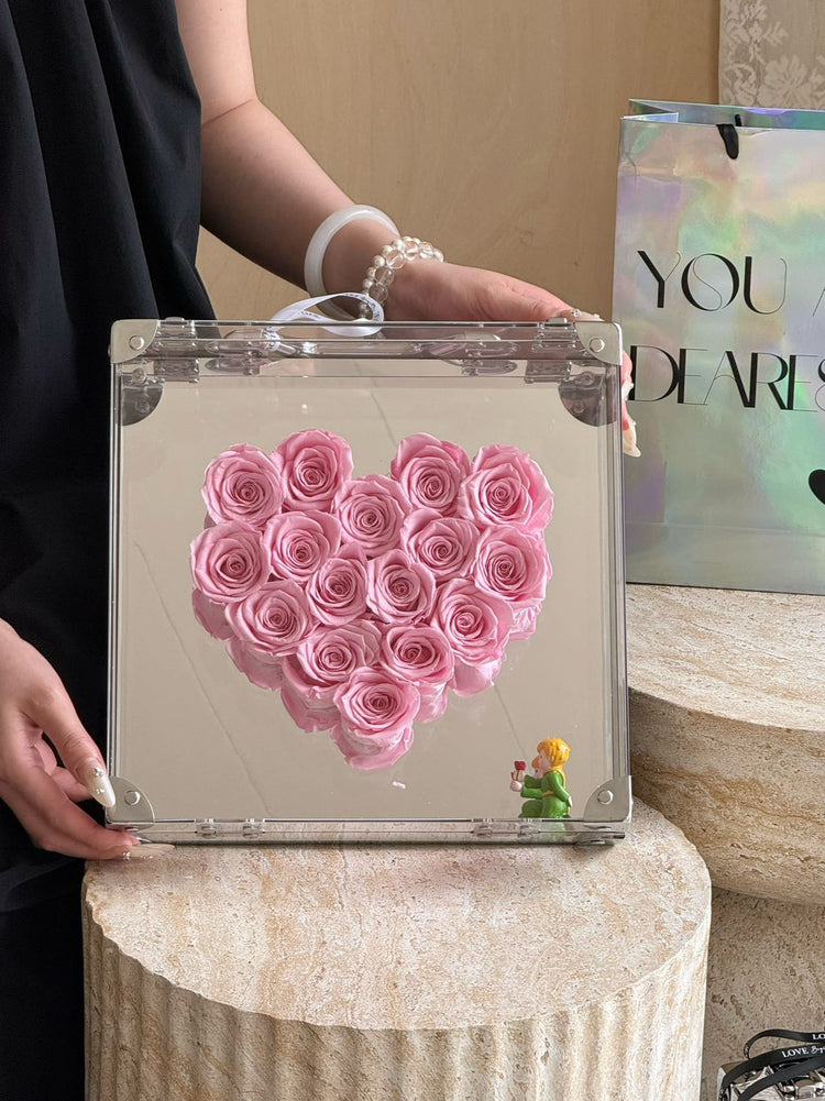 Handheld Mirror-Finish Heart Rose Box - The Little Prince Edition