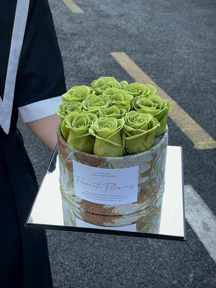 11 Roses Oil Painting Style Hug Bucket
