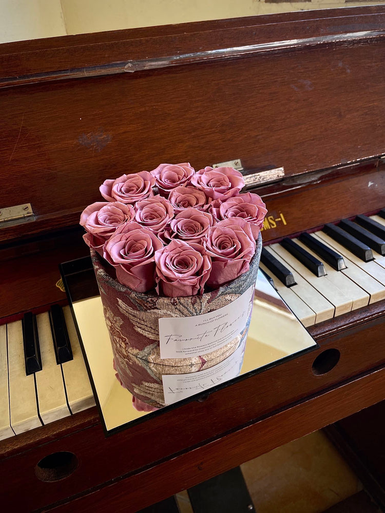 11 Roses Oil Painting Style Hug Bucket