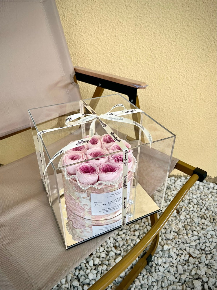 11 Roses Oil Painting Style Hug Bucket