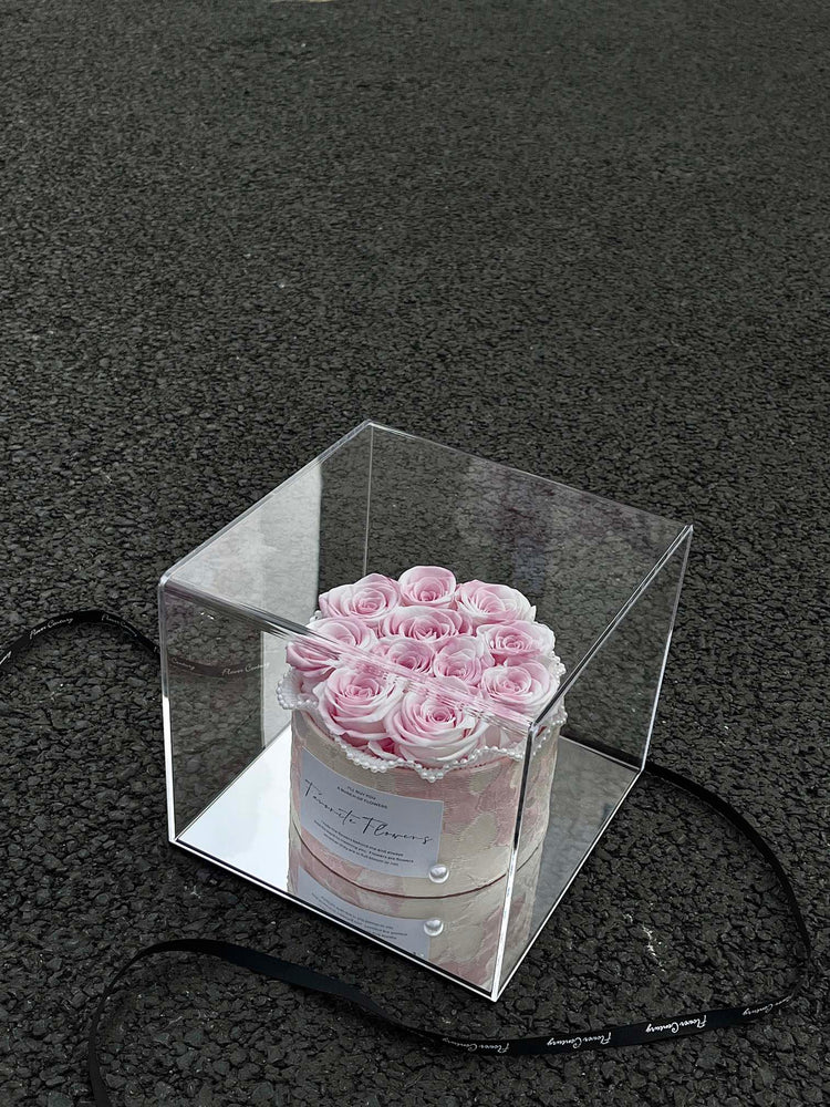 11 Roses Oil Painting Style Hug Bucket