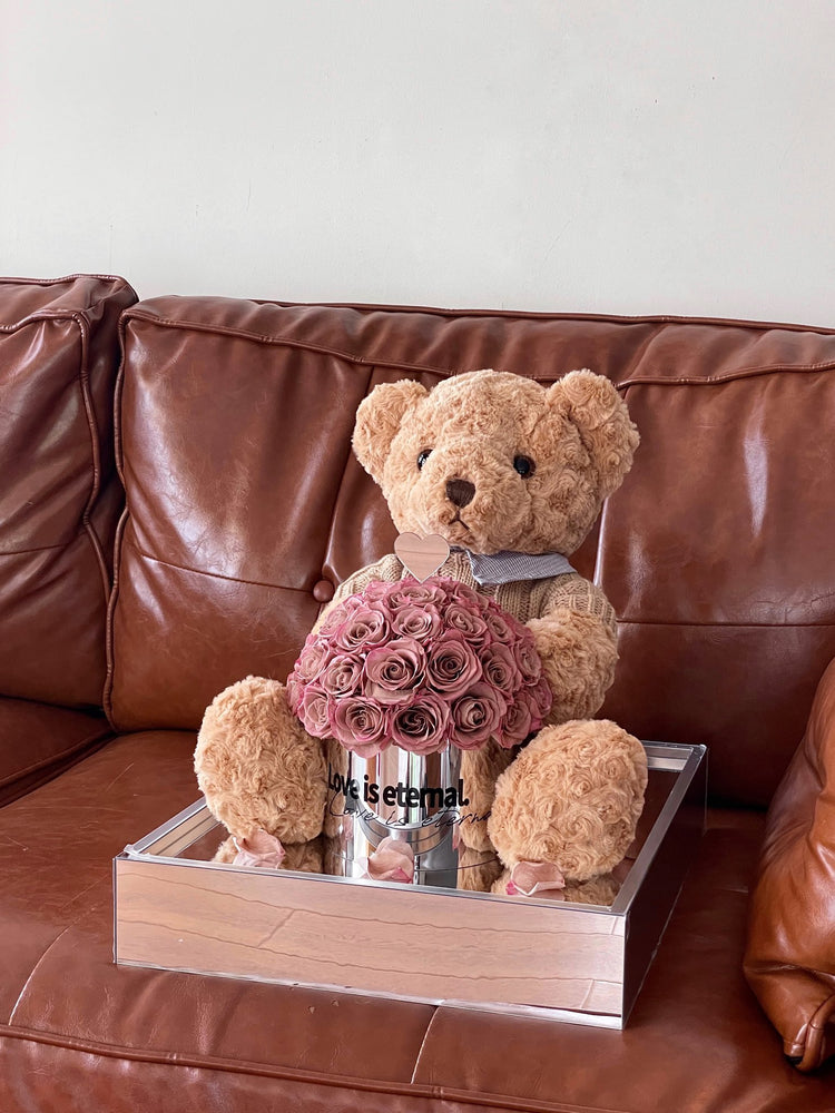 Large Teddy Bear and Hug Bucket