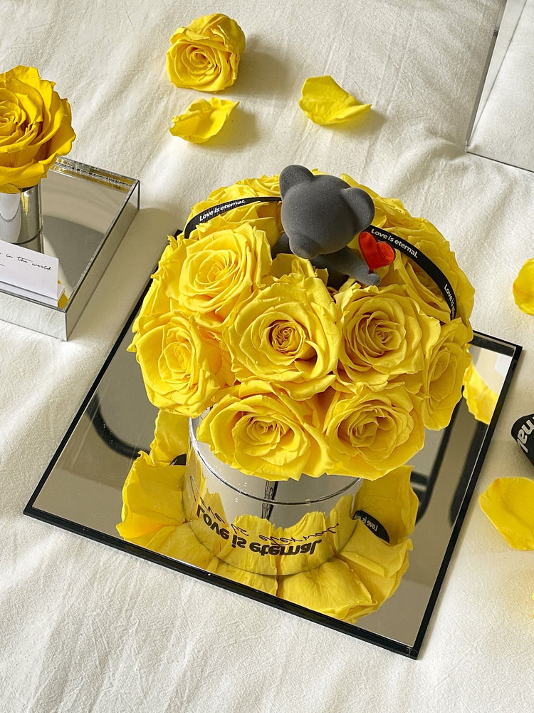 Yellow Rose Small Heart Bear