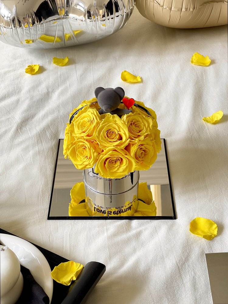Yellow Rose Small Heart Bear